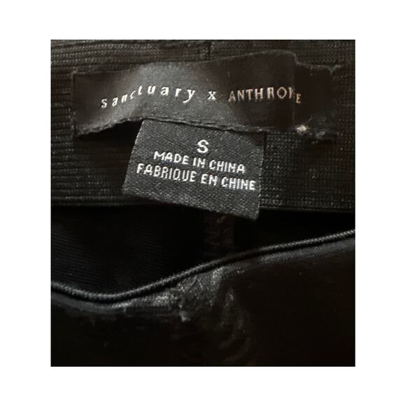 Women S Sanctuary Anthropologie Plaid Black Pintuck Leggings Pant Skinny Pull-On - Picture 6 of 6